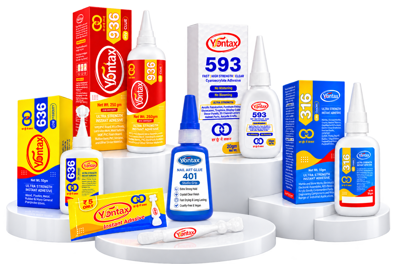 Yontax Cyanoacrylate Instant Adhesives & Nail Glue Lineup - Bapa Sitaram Enterprise